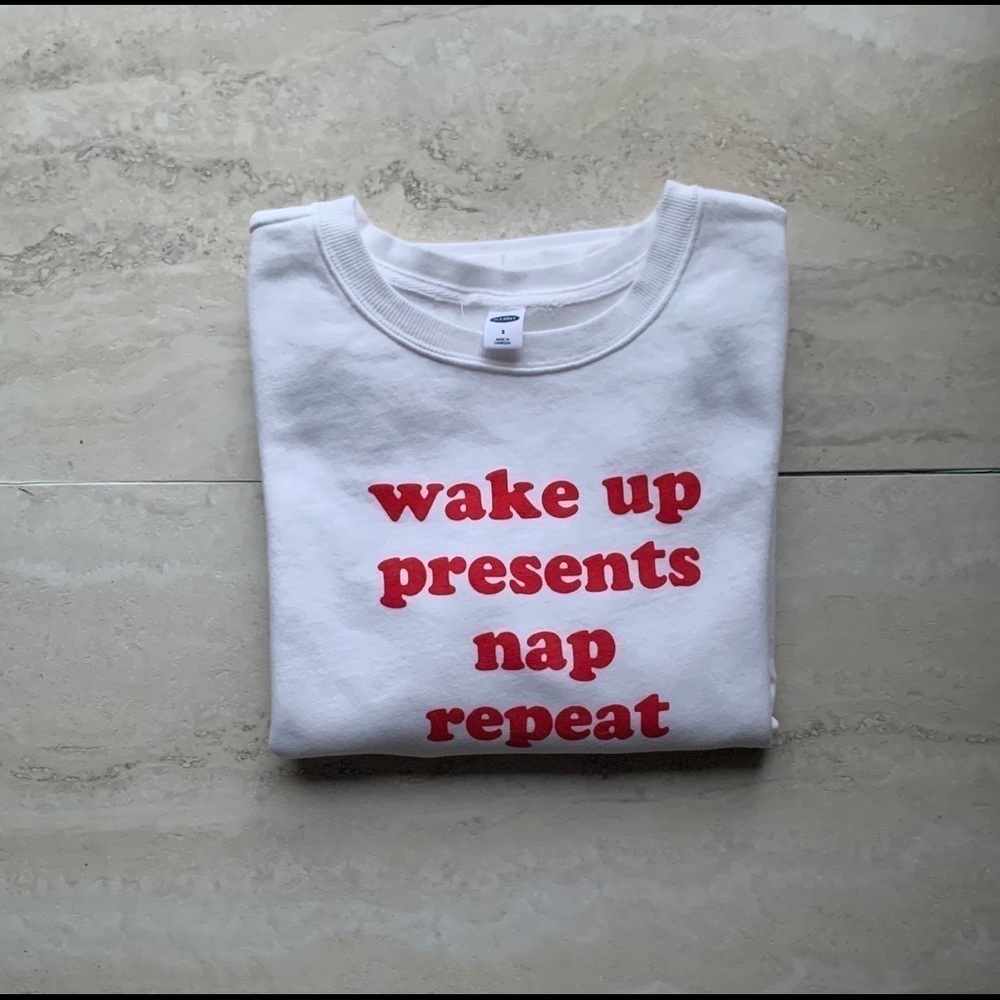 Old Navy Red & White Graphic Christmas Sweatshirt